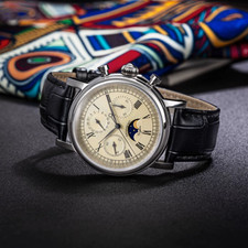 Seagull Watch 1963 Sugess Gold SWAN NECK MoonPhase Master Chronograph SUM199YMW
