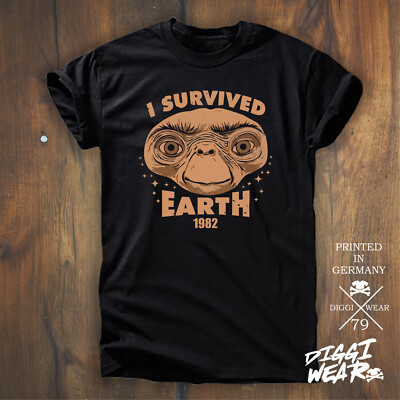 I SURVIVED EARTH 1982 | FILM | ET E.T. NERD GEEK FAN KULT GESCHENK SHIRT S-5XL