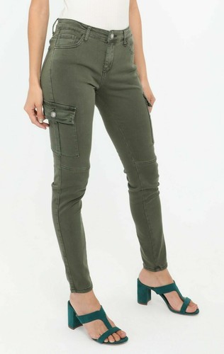 Ladies Cargo Pants Skinny Slim Trousers soft stretch Cotton Jeans UK 6-14 - Picture 13 of 48