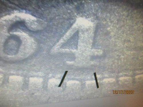 1864 INDIAN CENT COPPER NICKEL REPUNCHED DATE 4 OVER 4 VG    N17