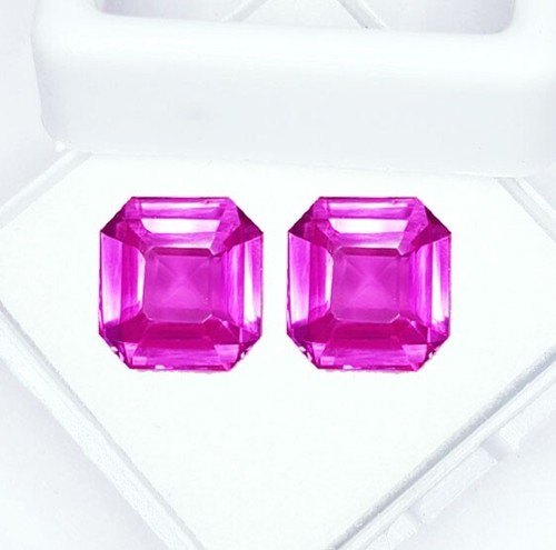 Par de gemas de zafiro rosa natural 8-10 quilates sueltas certificadas piedras preciosas WP13 - Imagen 8 de 12