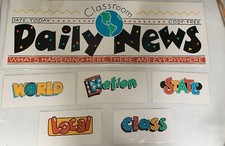 Daily News Bulletin Board Set By Current, Inc 6pc Set Pre Owned-Laminated