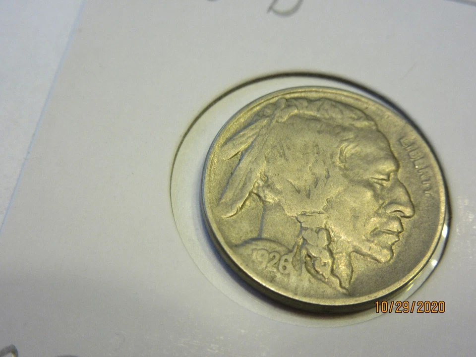 Монета номиналом 5 центов 1926-D с 2 перьями с изображением буйвола FS-05-1926-D-401 - Изображение 4 из 4