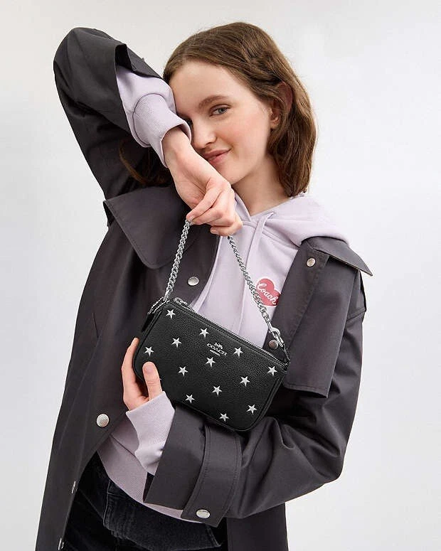 Coach Cw409 Nolita 19 in pelle di ciottolo con stampa stella nero multi Cw409 nuovo con etichette