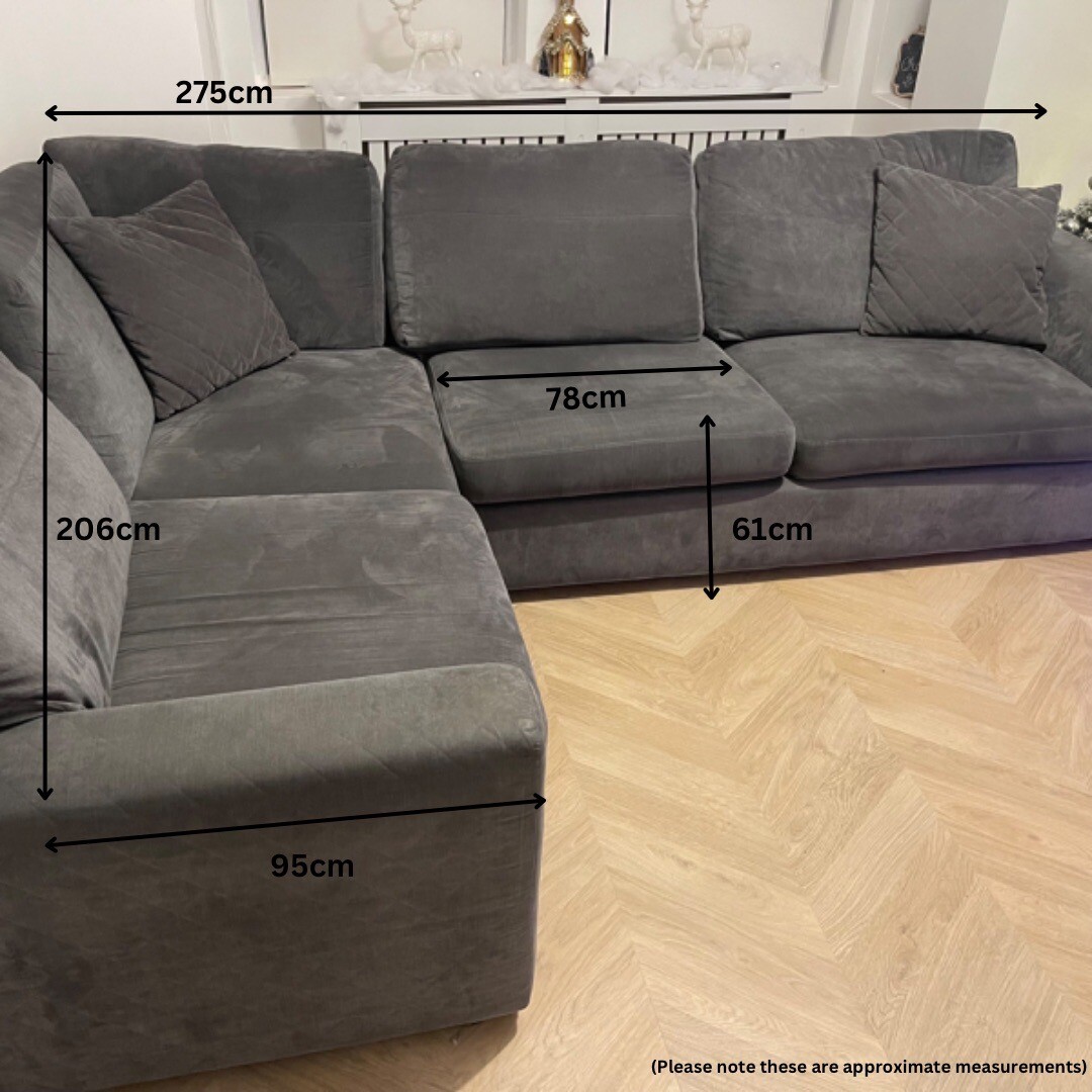 Charcoal Grey L Shaped 5 Seater Sofa With Built In Double Bed eBay