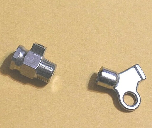 1 Radiator Brass Nickel Plated Air Vent Bleeder Coin Valve 1/8" MIP & 1