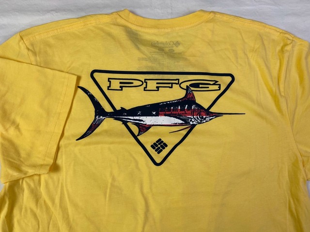 Columbia PFG Men's XL FISHING SS Graphic T-Shirt YELLOW NEW XLARGE | eBay