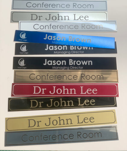 NAME ROOM DOOR SIGN PLAQUE ENGRAVED DOCTORS SURGERY OFFICE METAL ADD METAL SLOT - Picture 4 of 34