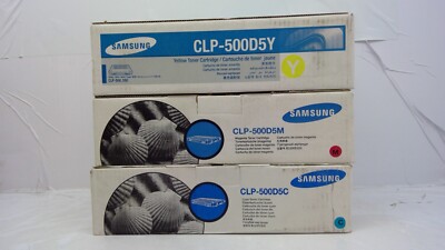 Genuine Samsung CLP-500D5Y/CLP-500D5M/CLP-500D5C/Yellow/Magenta/Cyan Toner Set