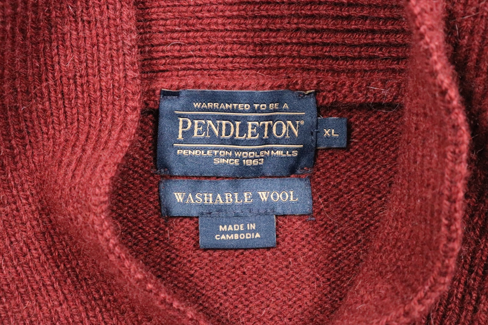 Pendleton Shetland Washable Wool Thick Shawl Neck… - image 5