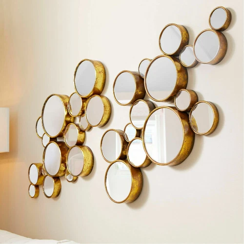 Bubbles Mirror Modern Gold Iron Wall Sculpture Mid Century ~ 05825 Cyan Design - Picture 6 of 7