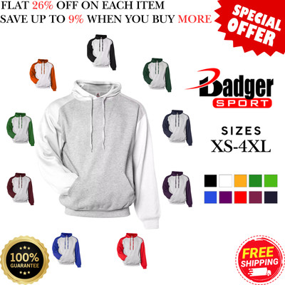 Badger 124900 Mens Long Sleeve Warm Moisture-Wicking Sport Pullover Hoodie