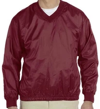 HARRITON Athletic V Neck Pullover Jacket Burgundy Men's Medium