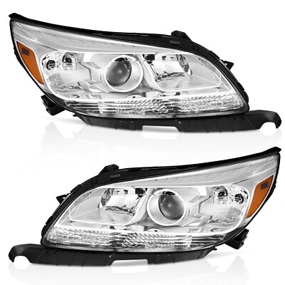 Pair Headlights Assembly For 2013-2015 Chevy Malibu 2016 Limited Headlamps