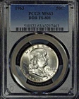 1963 Franklin Half Dollar, PCGS MS63, DDR FS-801