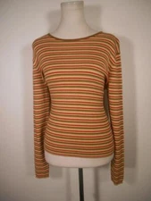 Beautiful Women's Small Talbots Brown Striped Long Sleeve Knit Top