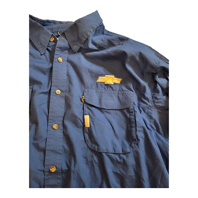 Cabelas Signet Angler Vented Chevy Emblem Rolled Sleeves Fishing