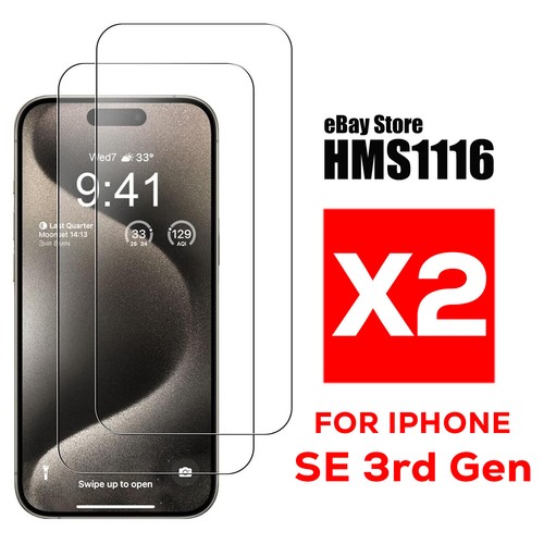 2x iPhone 16e 15 14 13 12 11 Max Pro Screen Protector Glass X Mini XR 6 7 8 plus - Picture 50 of 50