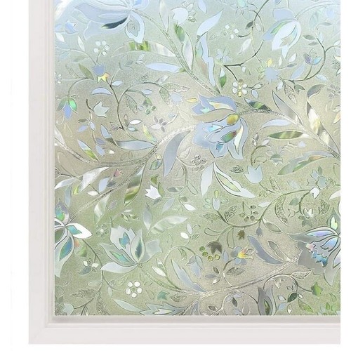 3D Static Glass Films Window Privacy Film Decorative Flower Sticker Anti-uv Peel - Picture 2 of 4