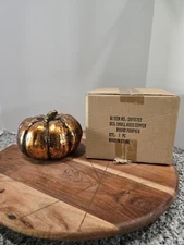 Boston International Aged Copper Round Pumpkin Figurine, Small