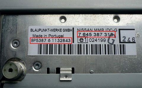 Blaupunkt Radio Code - Nissan MICRA Radio Code - Picture 1 of 7