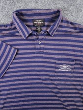 Polo Jeans Co Ralph Lauren MFG Co Mens XL Blue Striped Polo Shirt Made In USA