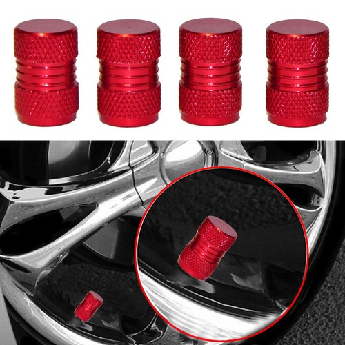 4x Red Car Tyre Rim Valve Wheel Stem Air Port Dust Caps Cover Auto Accessories - Picture 2 of 12
