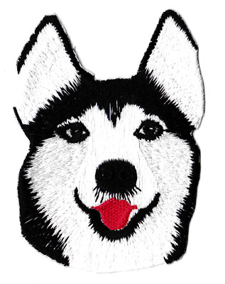 Black White Embroidered Heat Seal Patch Dog Patch