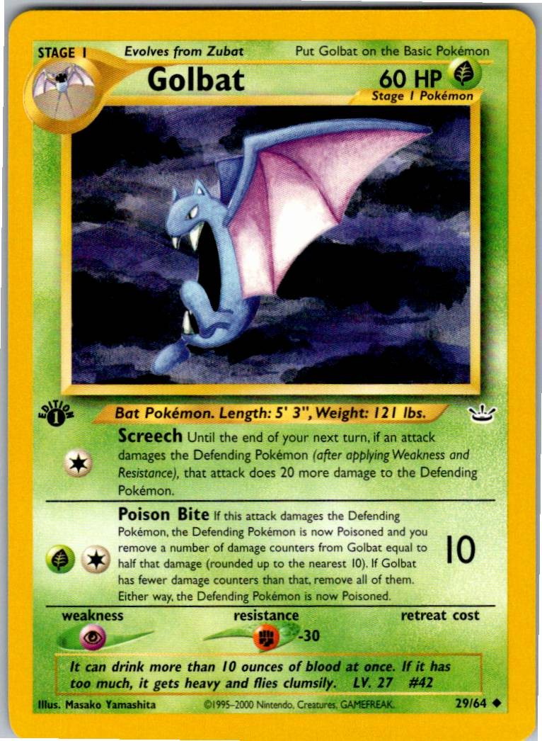 Golbat Uncommon Neo Revelation 29/64 NM 1st Edition