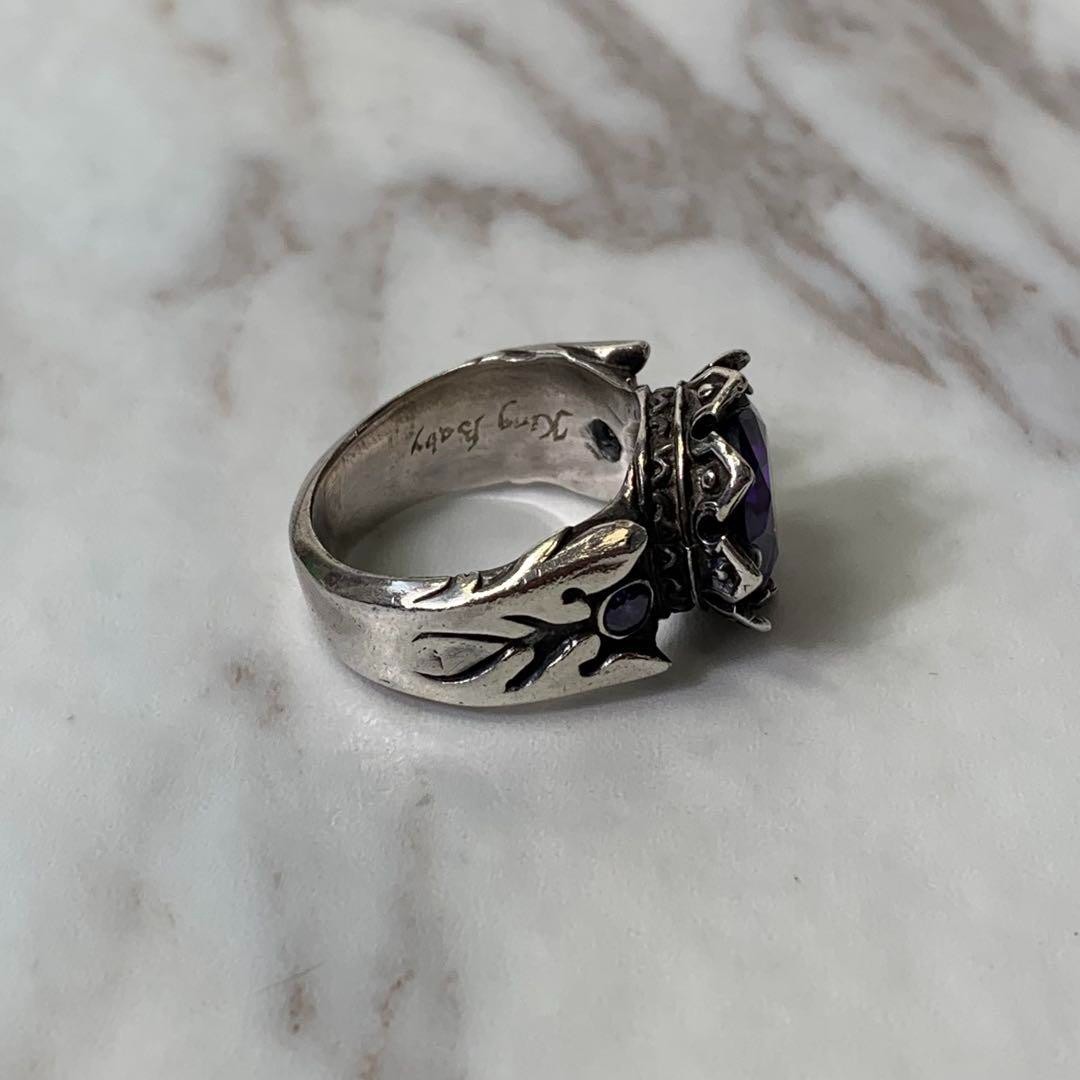 KING BABY silver925 crown ring purple