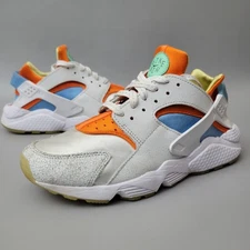 Nike Mens Air Huarache Sneaker Size 8.5 Eggshell White Safety Orange DX2345-100 