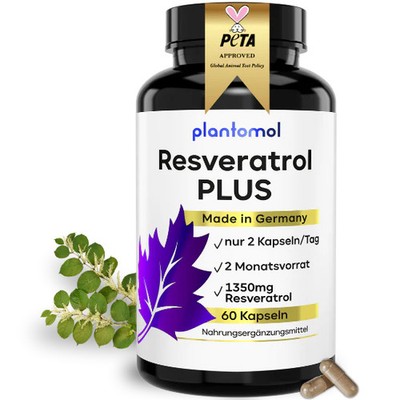 plantomol  Resveratrol PLUS - Trans-Resveratrol Extrakt mit Piperin