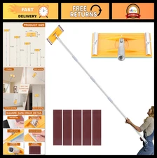 Drywall Pole Sander Tool for Painting Prep & Ceiling, Extendable 31"-74", 5 Sand