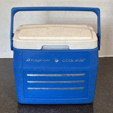 Vintage Snap-On Coleman Cool Box RARE Blue Box & White Lid Cooler 12”x10”x8”🔥