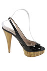 Miu Miu Womens Shiny Leather Platform Heels Slingbacks Shoes Black Size 8 — photo 6