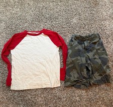 GAP Old Navy Boys Outfit Lot Medium - Red Shirt  Old Navy Shorts
