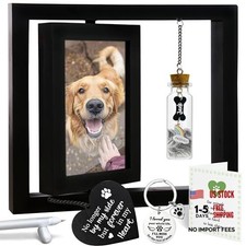 Pet Memorial Gifts Rotating 4x6 Picture Frame 9"x8.2" 1. Keychain - Black