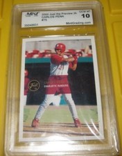 2000 Just The Preview 2k Carlos Pena RC Graded Gem Mint 10 Rookie Card. rookie card picture