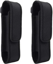2 Pcs Flashlight Holster Pouch Holder Flash Light Belt Pouch Carry Case for 5"-7