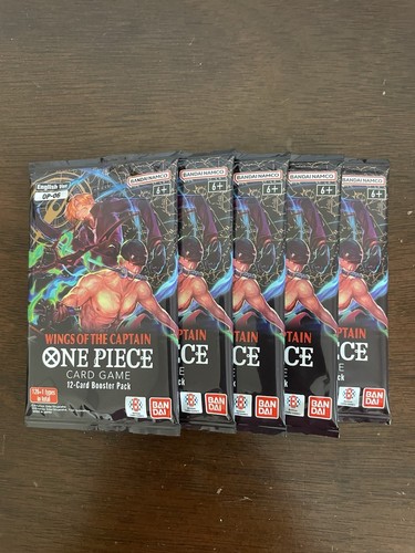 One Piece Wings Of The Captain OP-06 Five 5 Booster Packs Lot English B