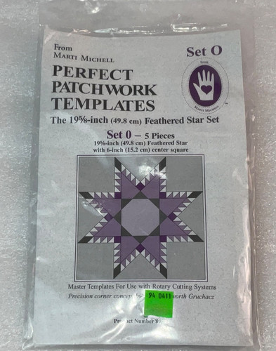 MARTI MiCHELL Perfect Patchwork Templates Set O 8958 19 5/8” Feathered Star