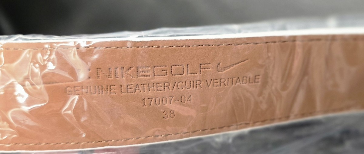 Vintage Nike‎ Golf genuine leather white belt Size 42 Nike Golf Grip Tech Genuine Leather Belt White No Buckle  main image 3