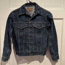 Vintage Levi s 75404-0217 Orange Tab Youth 14 Denim Trucker Jacket Canada Jeans