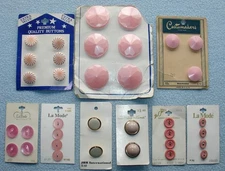 9 BUTTON CARDS 35 PINK & ORANGE Buttons La Mode Le Chic La Mode Costumakers NOS