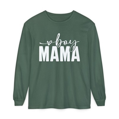 Boy Mama Long Sleeve T-Shirt, Perfect Gift for New Moms, Mother's Day, Baby