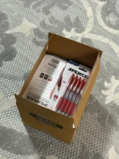 BAZIC Spencer Red Retractable Pens | 24 Packs of 5 (120 Pens) | Soft Grip | NEW