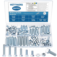 100 StüCk M8 Schrauben Set, Sechskantschrauben Muttern Set, Gewindeschrauben Mit