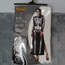 Spirit Halloween Bad To The Bone Skeleton Dress Costume Womens Medium Black