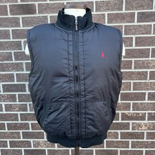 Polo Ralph Lauren Black Full Zip Puffer Down Puffer Vest Men s Size Large XL
