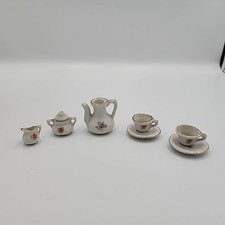 Vintage Miniature Childs Porcelain Floral Tea Set Doll House